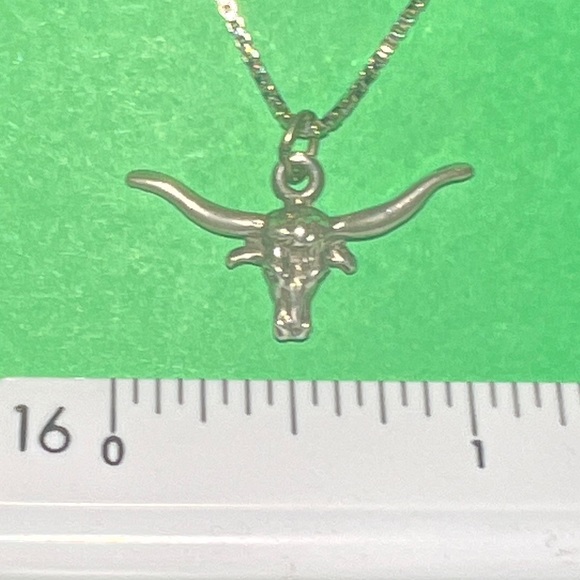 1” Sterling Silver Longhorn pendant (necklace not included) - Picture 5 of 6